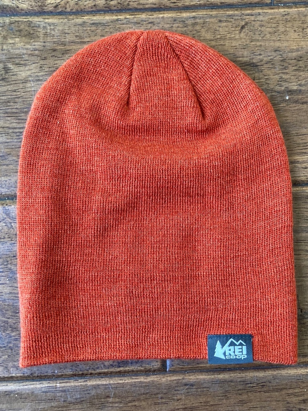 REI Co-op Burnt Orange Wool Blend Beanie Hat Ski Snow Winter Warm
